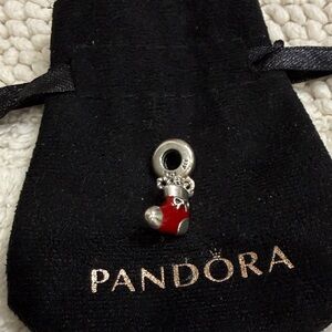 Pandora Festive Red and Silver Stocking Charm